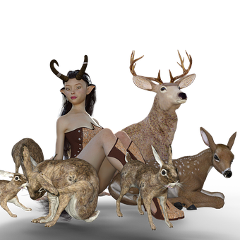 Fantasy Fauna Elf Gathering PNG