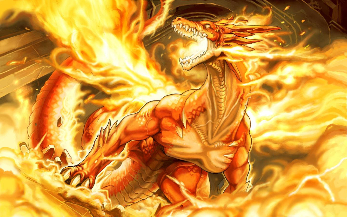 Fantasy Fire Anime Dragon Wallpaper