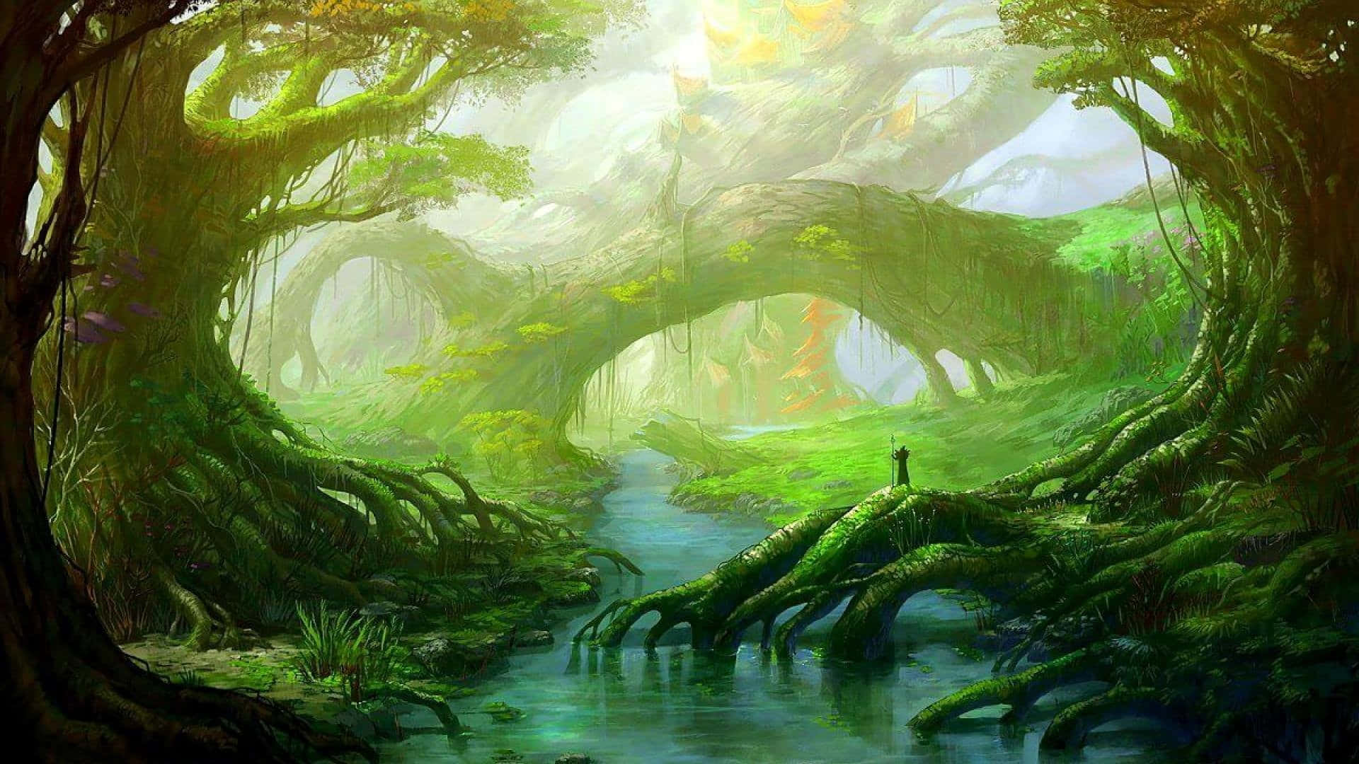 Fantasy Forest Background 1920 X 1080