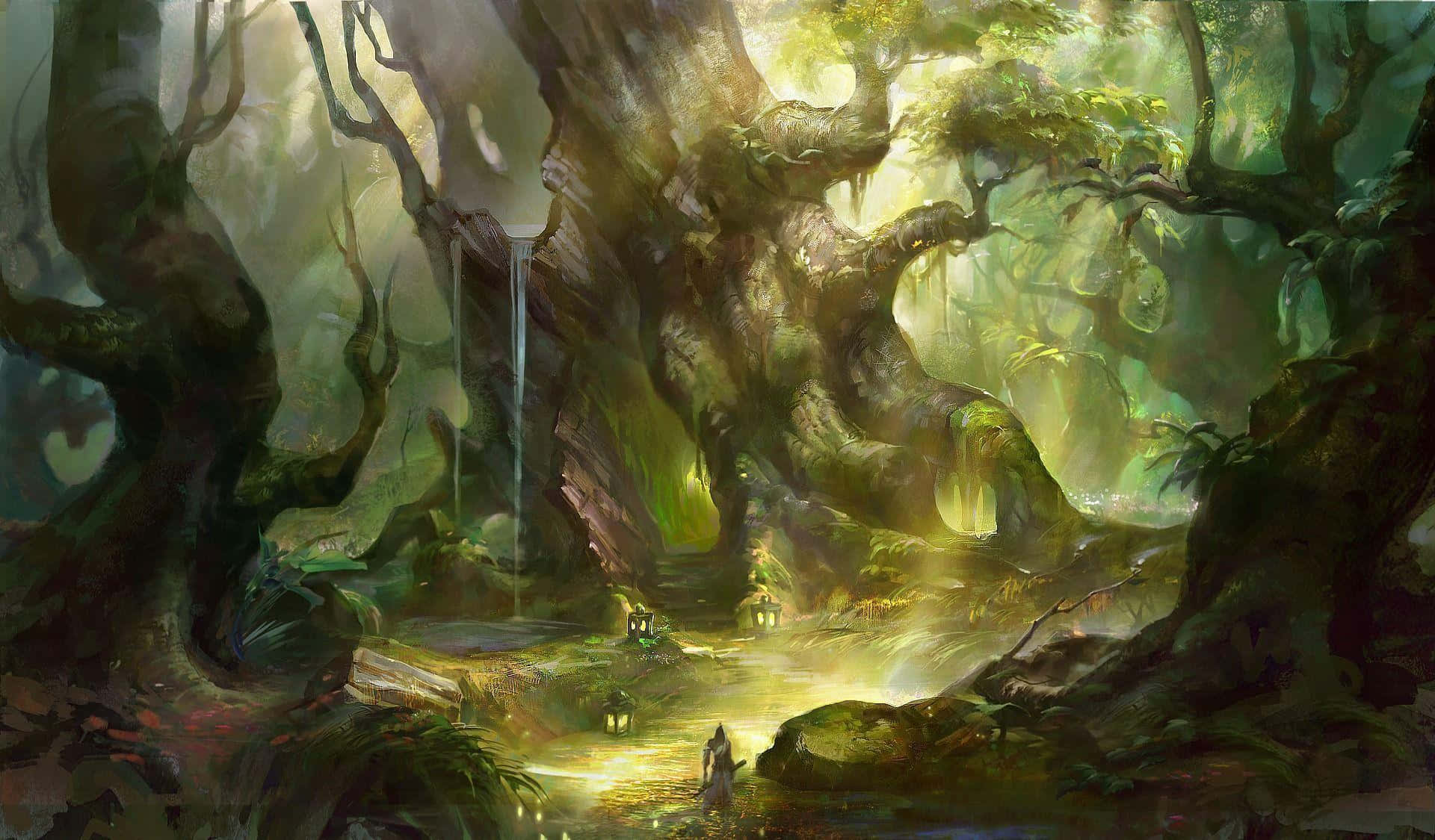 Fantasy Forest Background 1920 X 1125