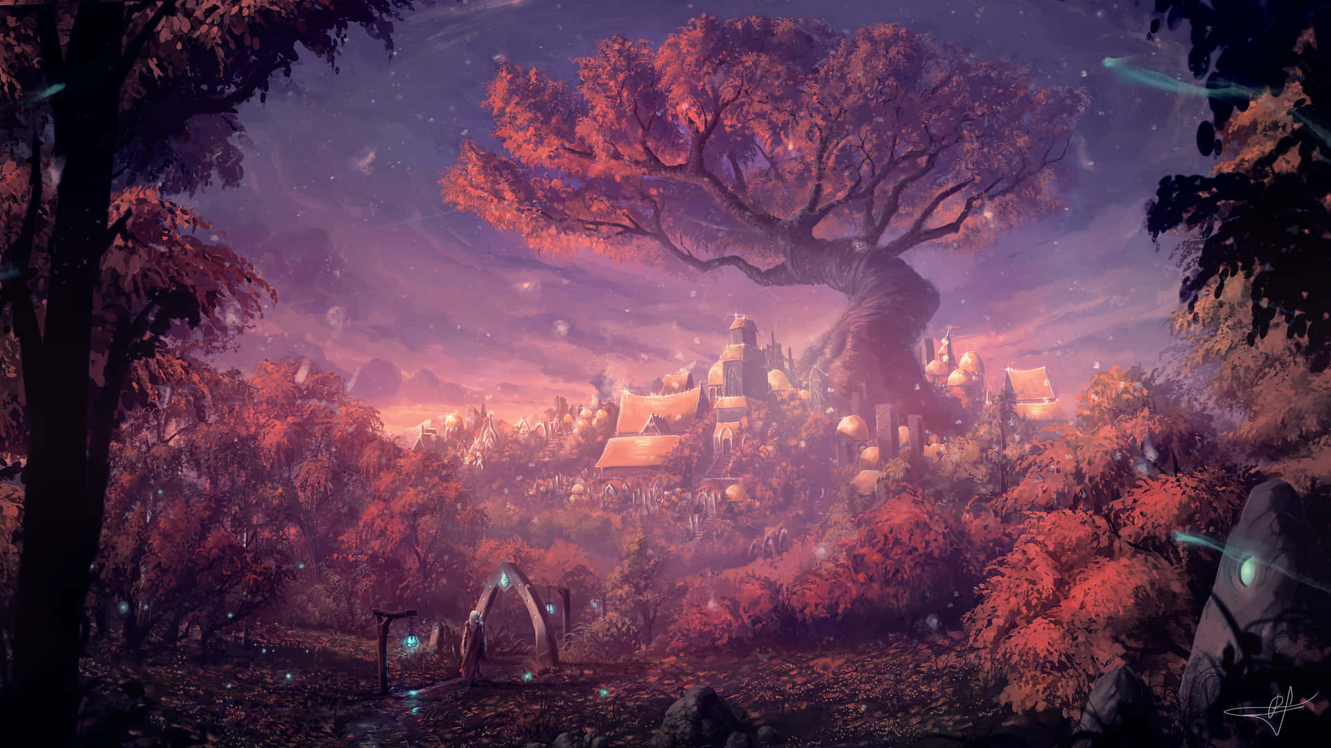 Fantasy Forest Background 3000 X 1688