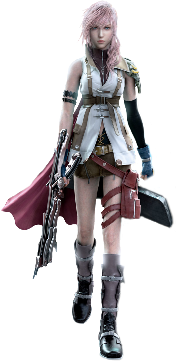 Fantasy Game Female Warriorwith Swordand Gun PNG