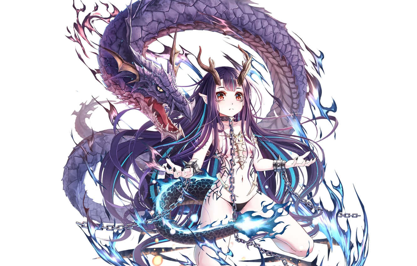Anime girl with dragon by BlackOnRog on DeviantArt