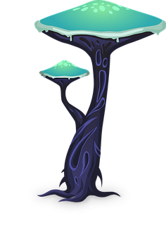 Fantasy Glowing Mushrooms PNG