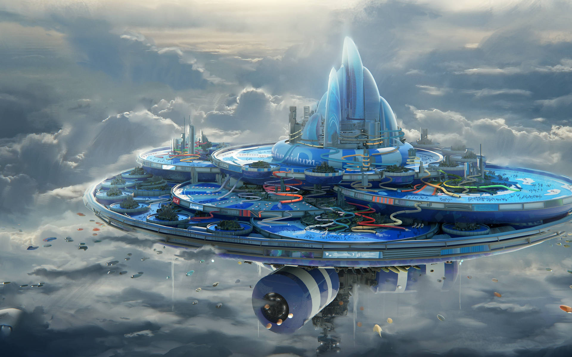 Fantasy Island In Futuristic Style
