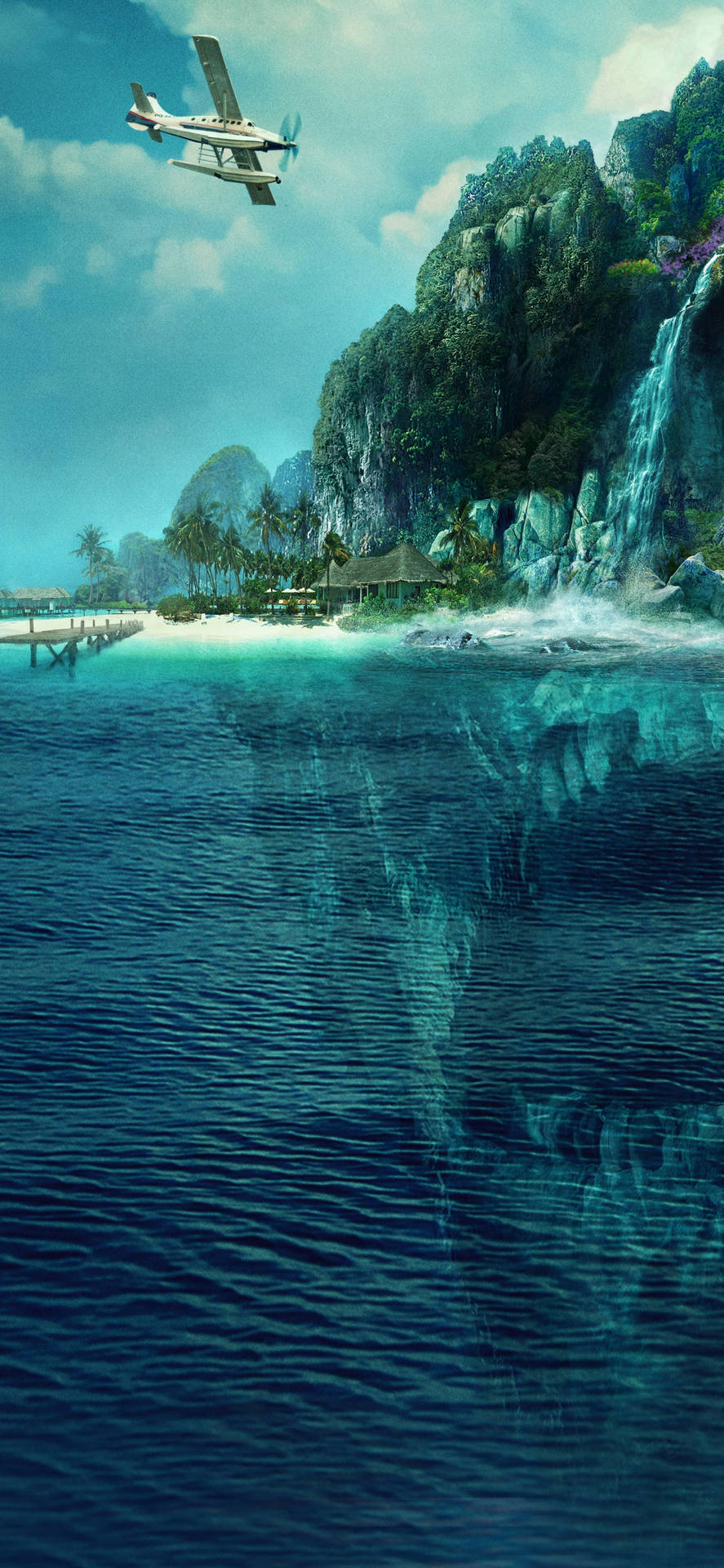 Fantasy Island With Jagged Stone Teeth