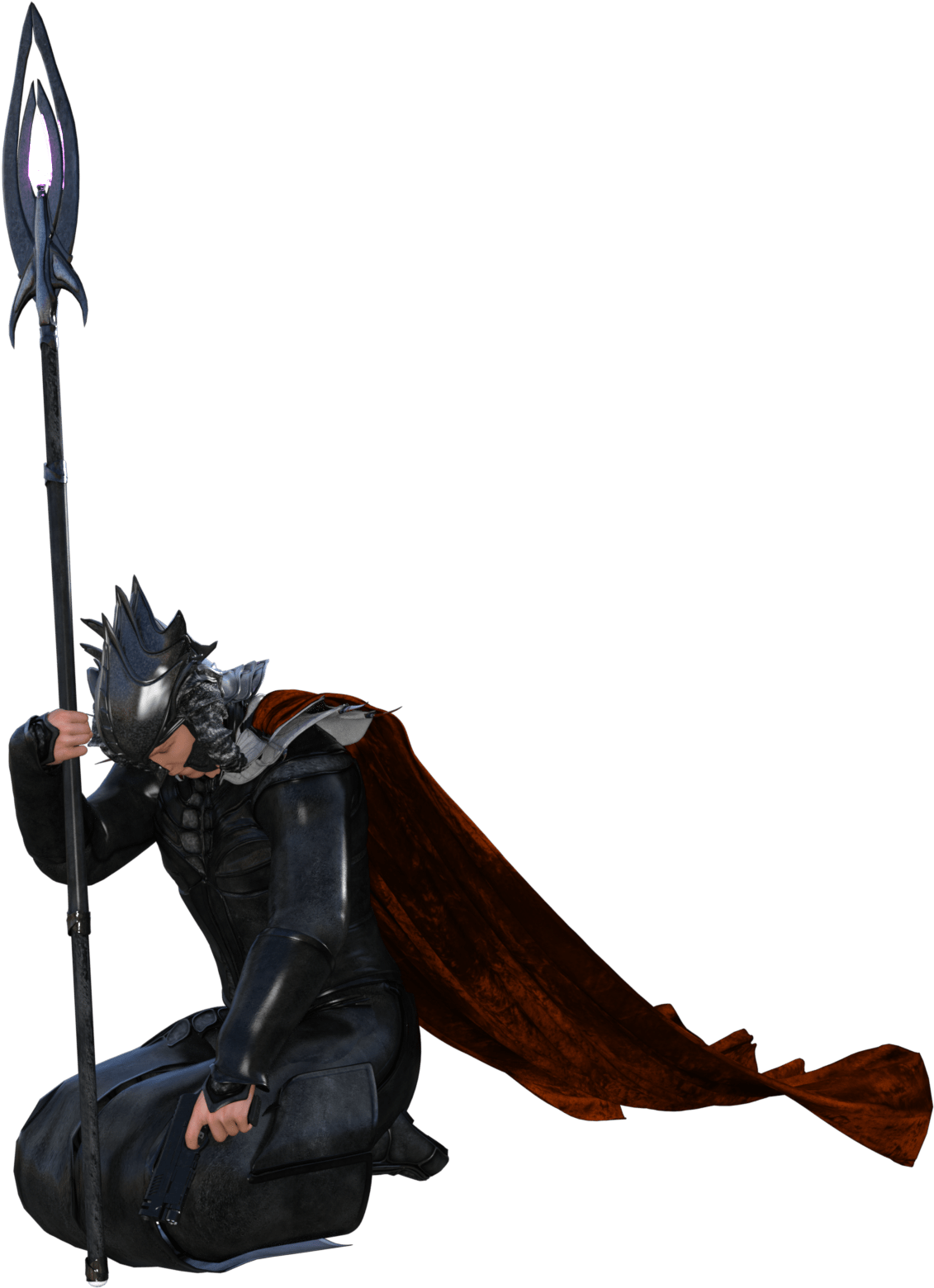 Fantasy Knight With Spear PNG