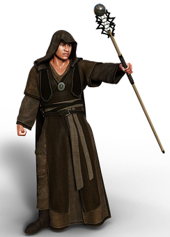 Fantasy Magewith Staff PNG