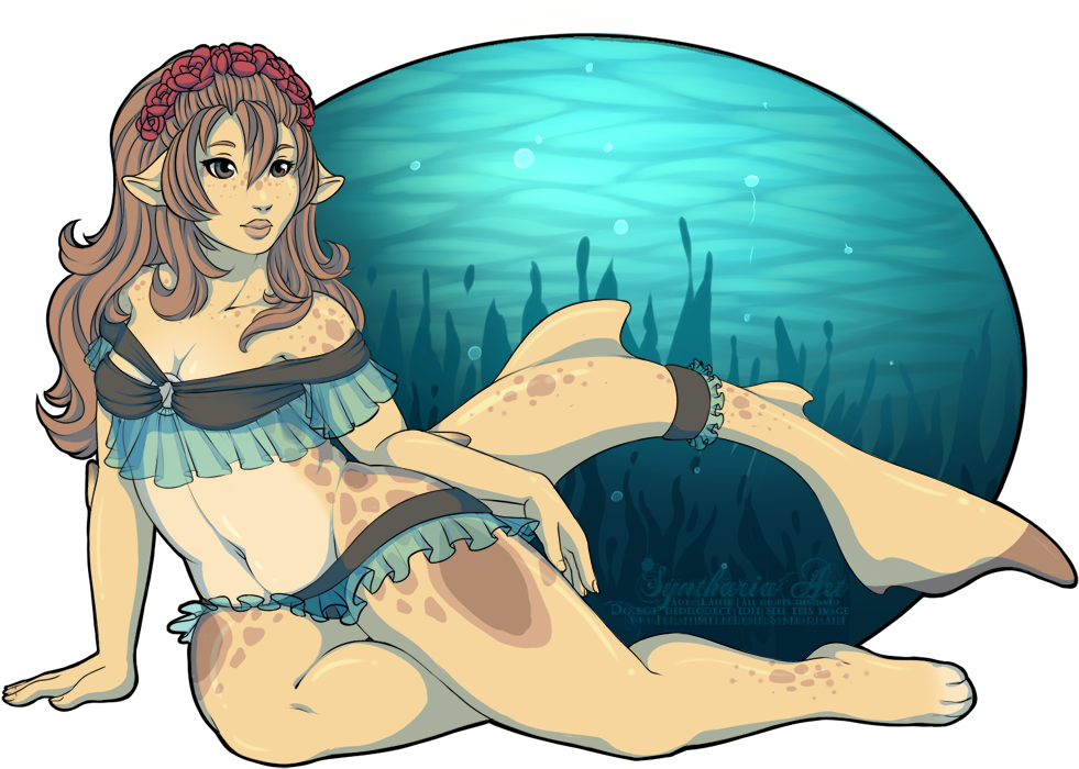 Fantasy Mermaid Pinup Art PNG