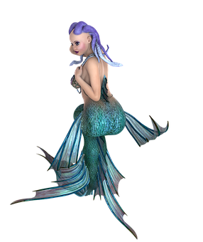 Fantasy Mermaid Purple Hair PNG