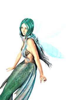 Fantasy_ Mermaid_with_ Wings PNG