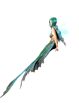 Fantasy Mermaidwith Wings PNG