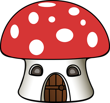 Fantasy Mushroom House Illustration PNG