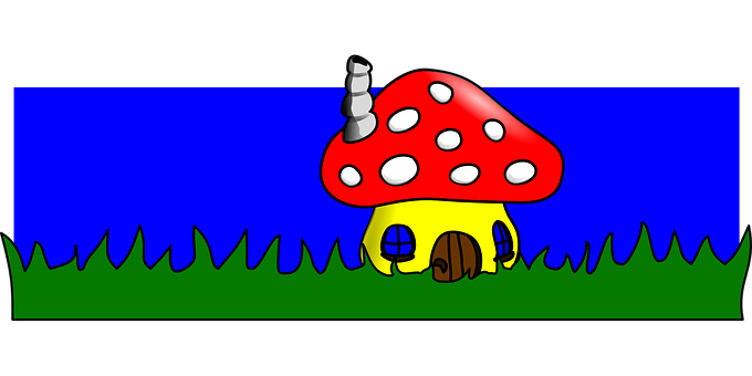 Fantasy Mushroom House Illustration PNG