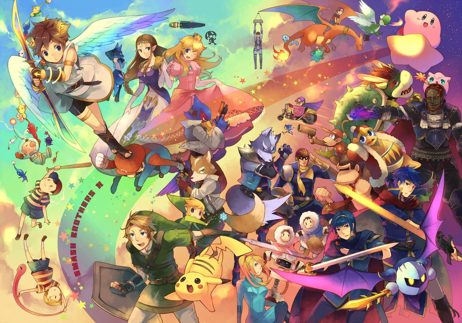 Aesthetic fantasy Nintendo characters wallpaper 