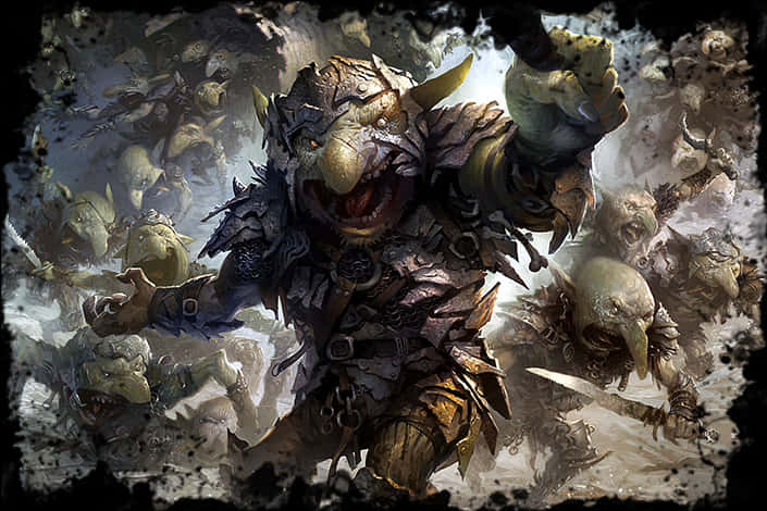 Fantasy Orc Warrior Charge PNG