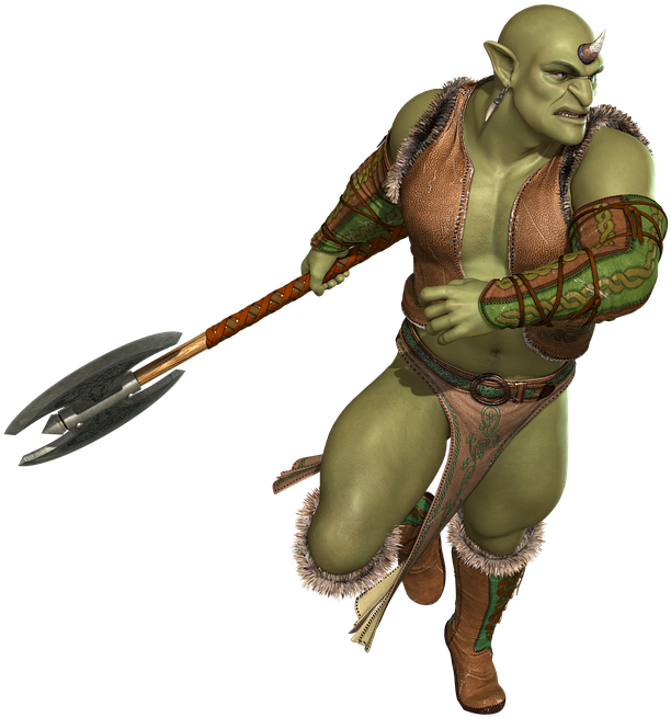 Fantasy Orc Warrior PNG