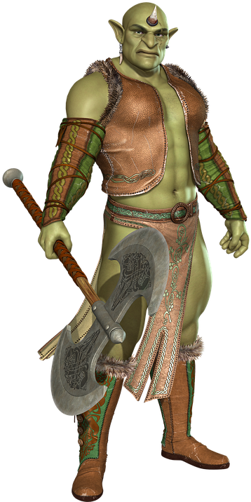 Fantasy Orc Warrior Render PNG