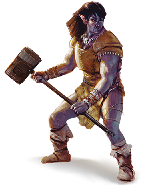 Fantasy Orc Warrior With Hammer PNG