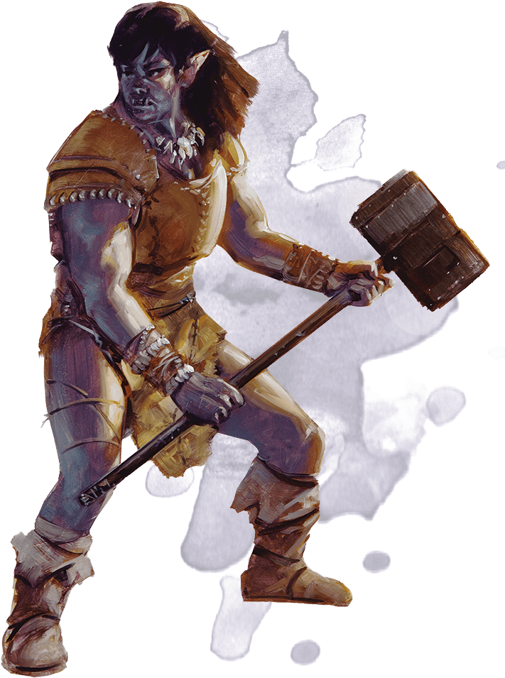 Fantasy Orc Warriorwith Hammer PNG