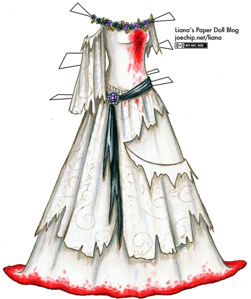 Fantasy Paper Doll Dress Illustration PNG