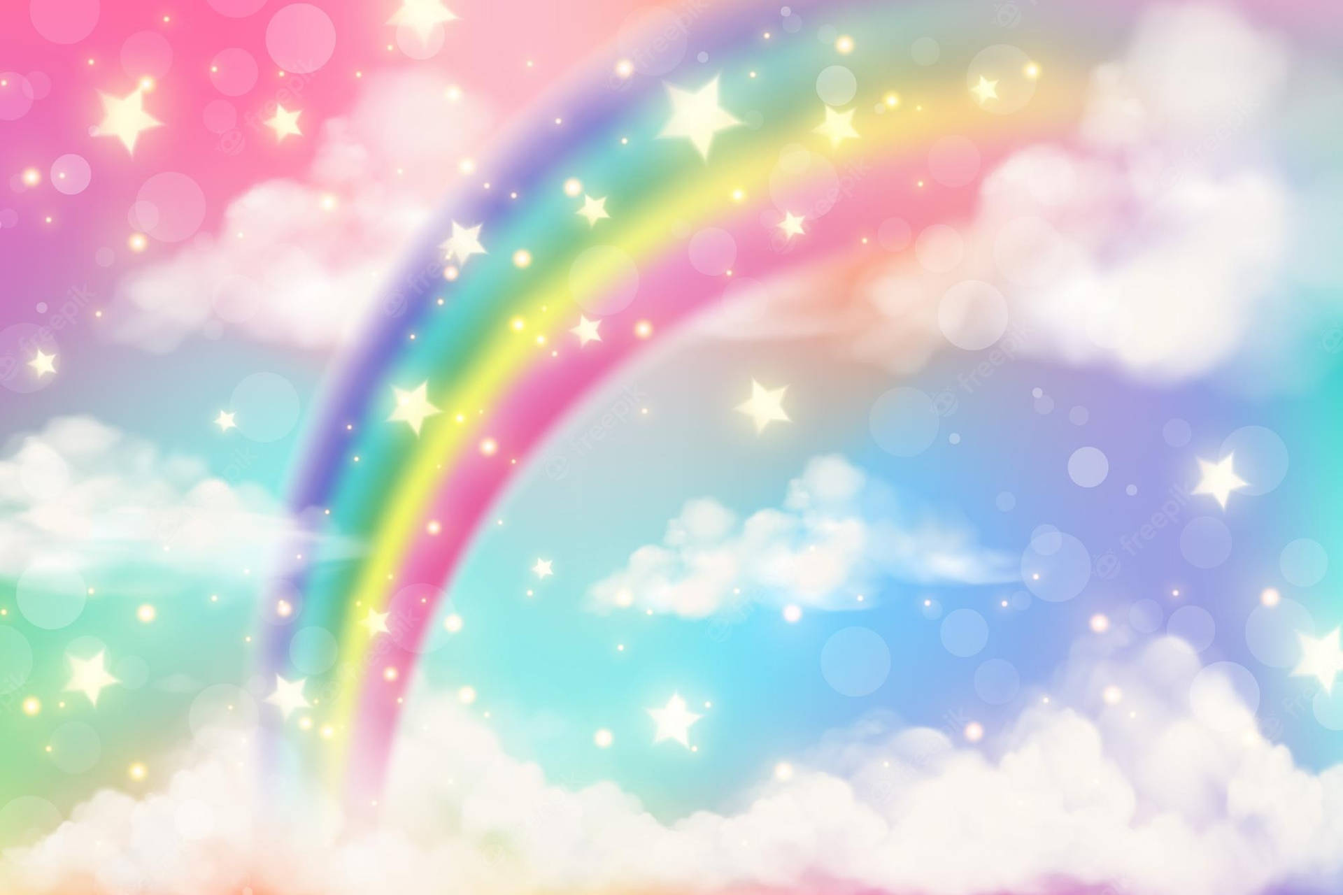 Fantasy Pastel Rainbow Background Wallpaper