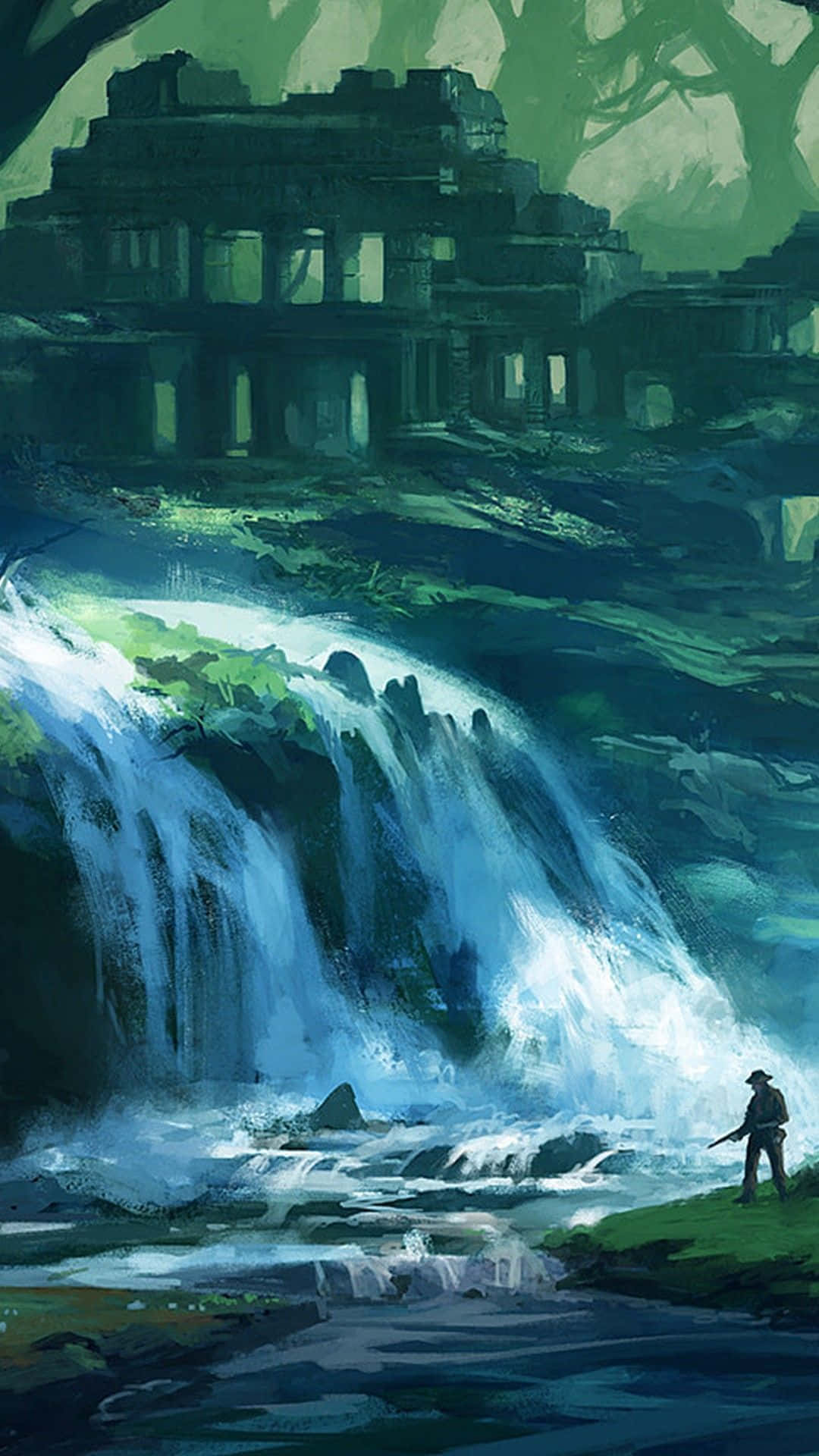 Fantasy Phone Waterfalls Wallpaper