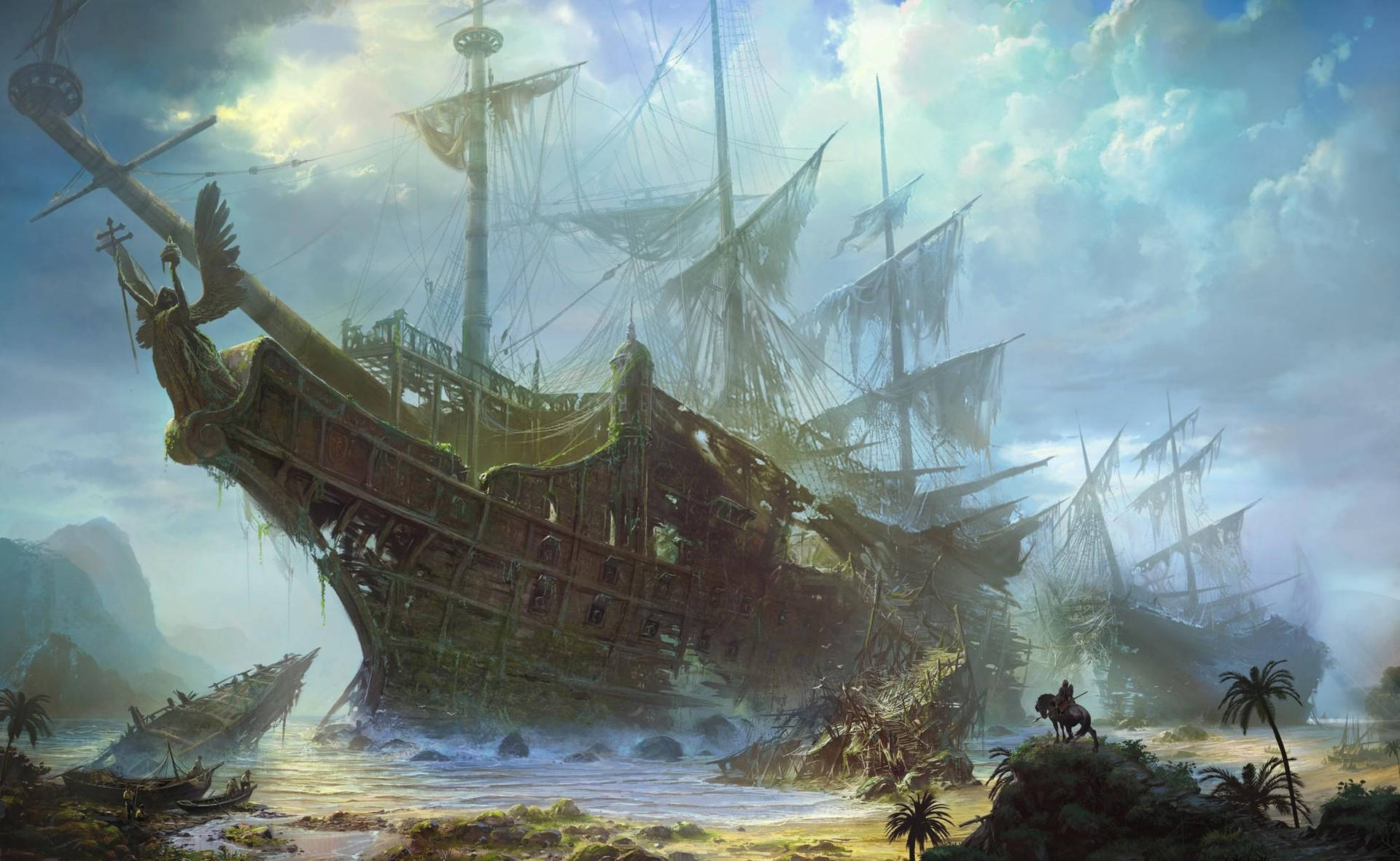Fantasy Pirate Ship Wreck Wallpaper