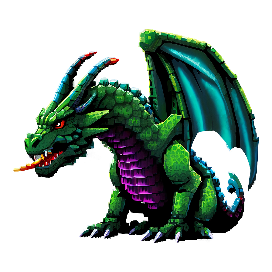 Fantasy Pixelated Dragon Png Jym PNG