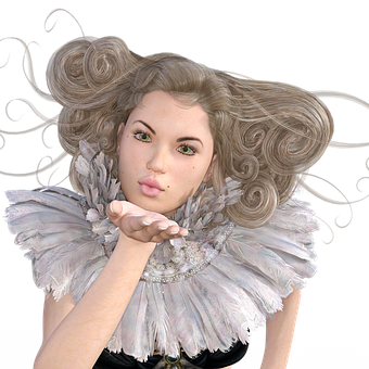 Fantasy Portrait Blowing Kiss PNG