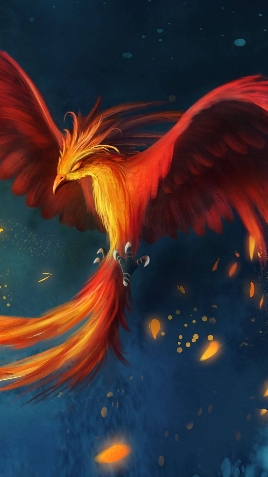 Fantasy Red Orange Phoenix