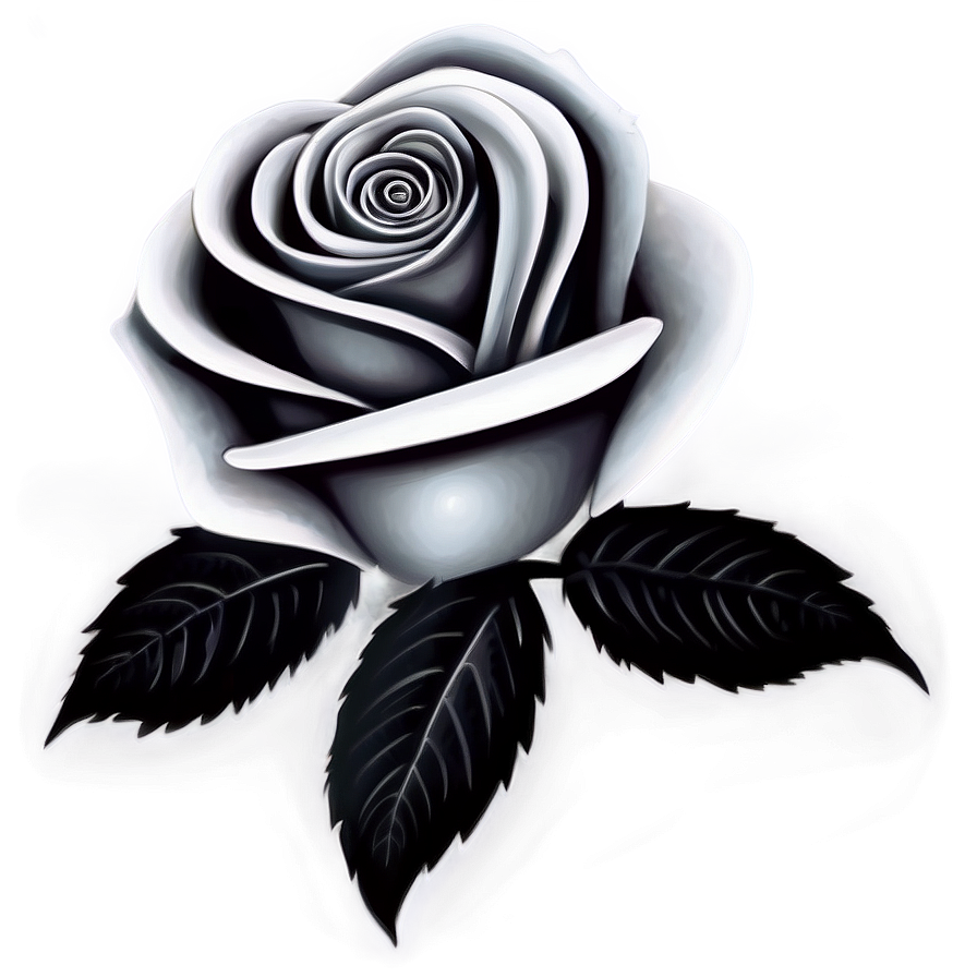 Fantasy Rose Black And White Png 06132024 PNG