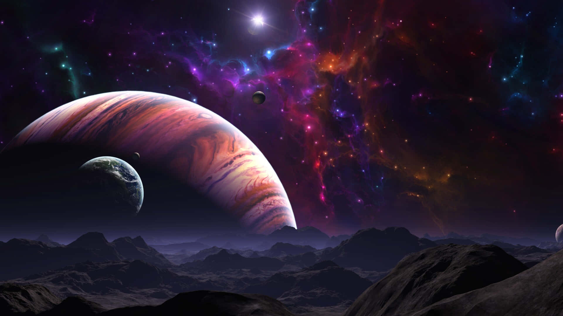 “Exploring an Unknown Planet In a Fantasy Space” Wallpaper