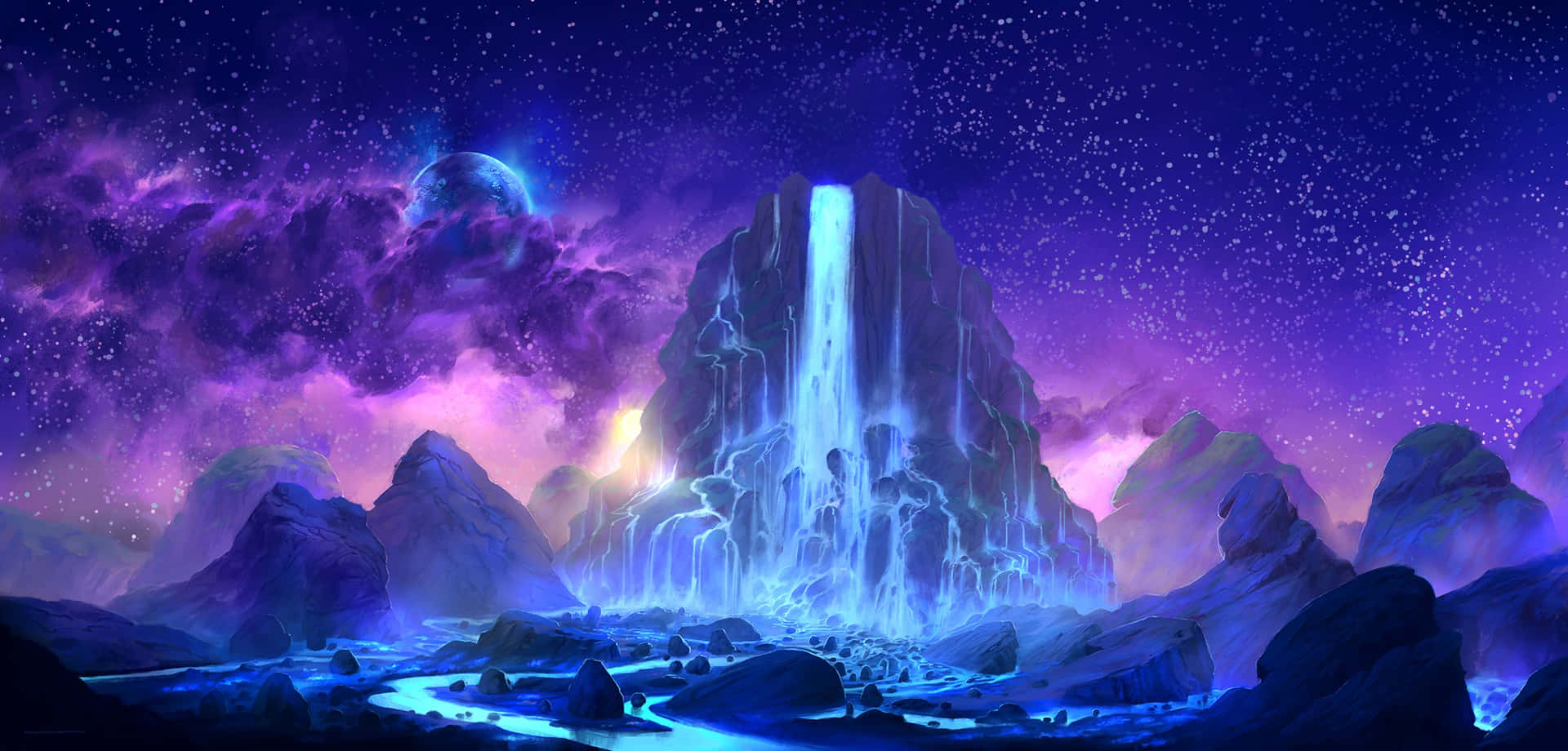 Explore the wonders of a magical Fantasy Space Wallpaper