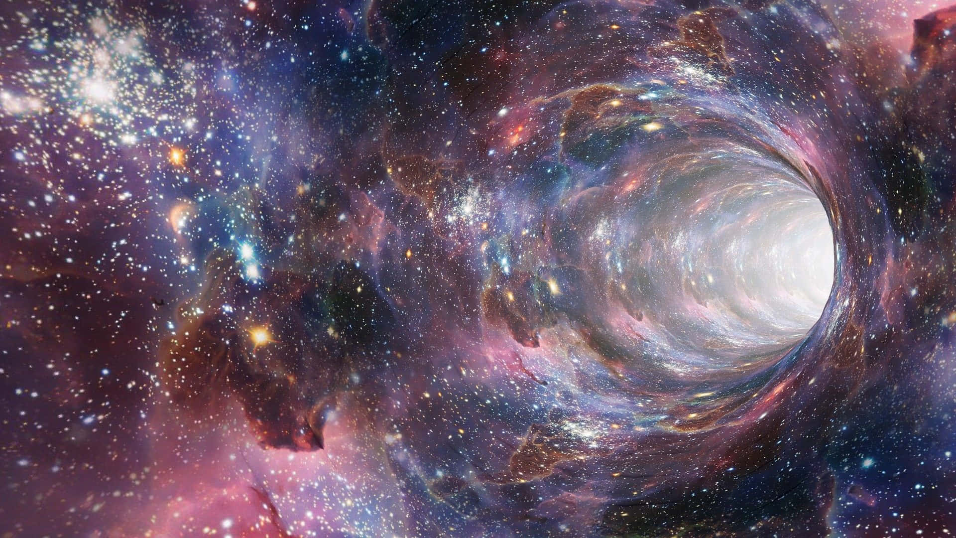 Umburaco Negro No Espaço Com Estrelas E Uma Galáxia Espiral. Papel de Parede