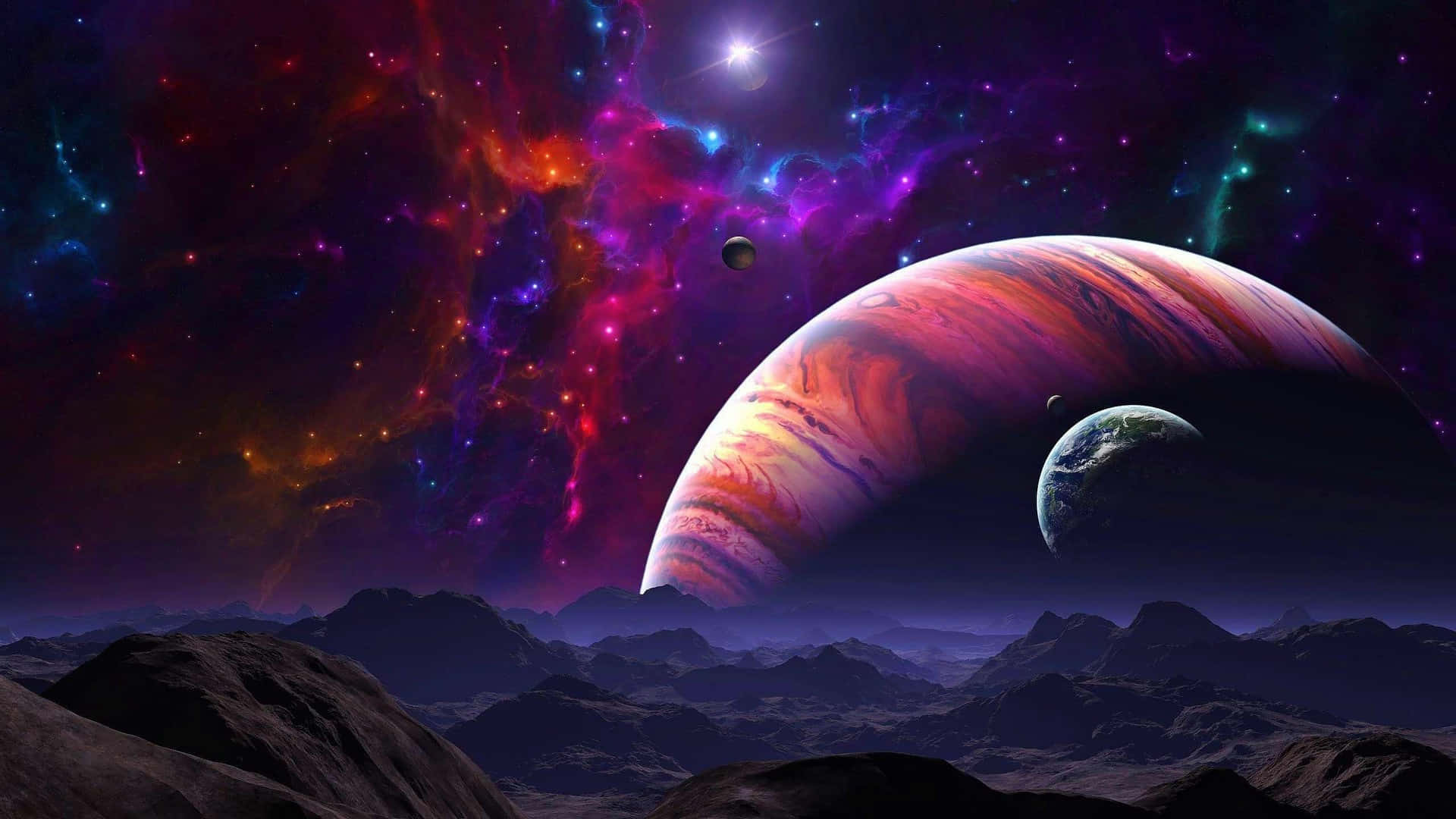 Explore a Mystical, Futuristic Fantasy Space Wallpaper