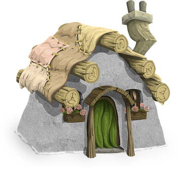 Fantasy Stone House Illustration PNG