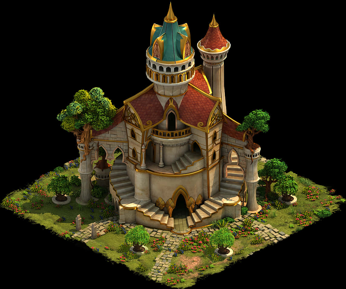 Fantasy Temple Artwork PNG