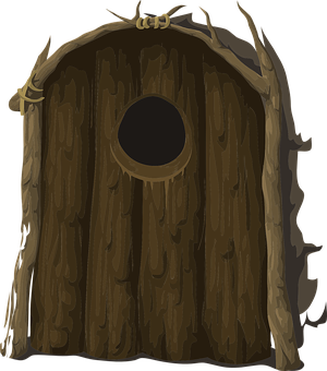 Fantasy Tree Door Illustration PNG