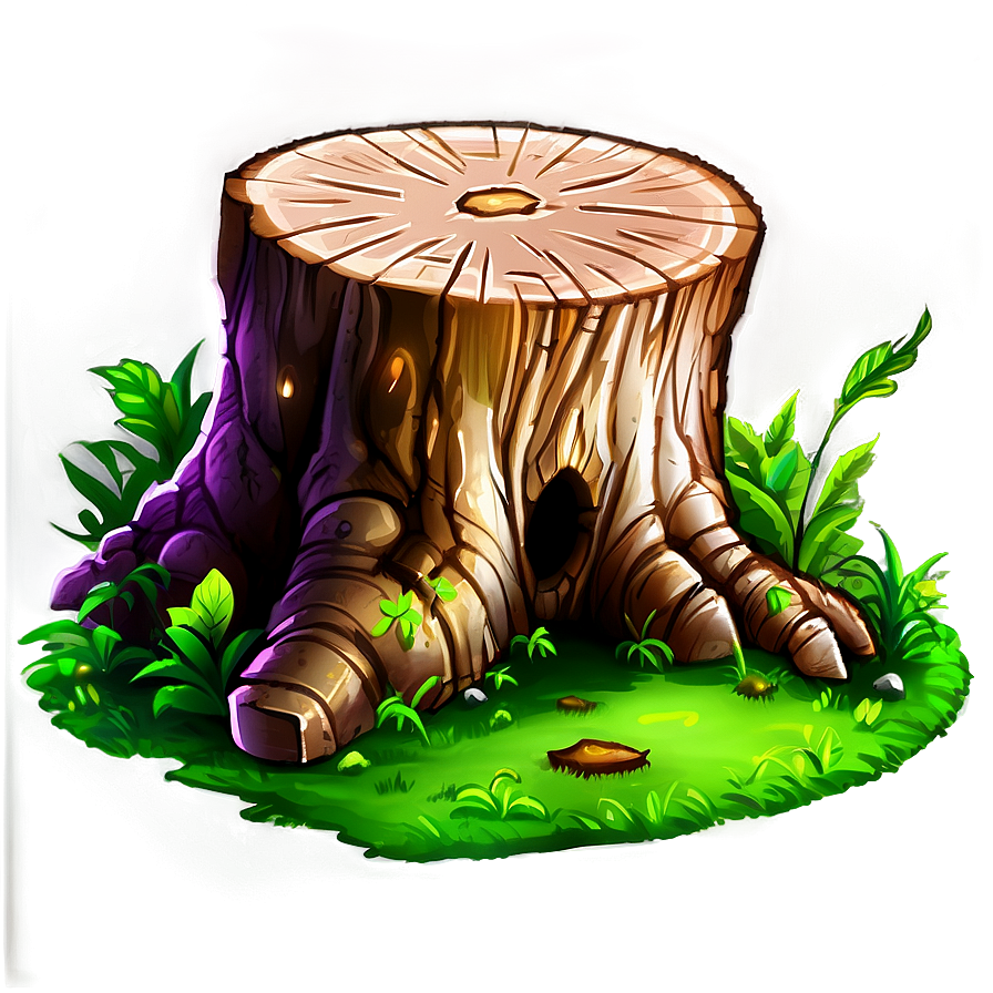 Fantasy Tree Stump Png 06132024 PNG