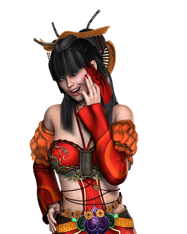 Fantasy Warrior Woman Portrait PNG