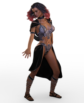 Fantasy Warrior Woman Pose PNG