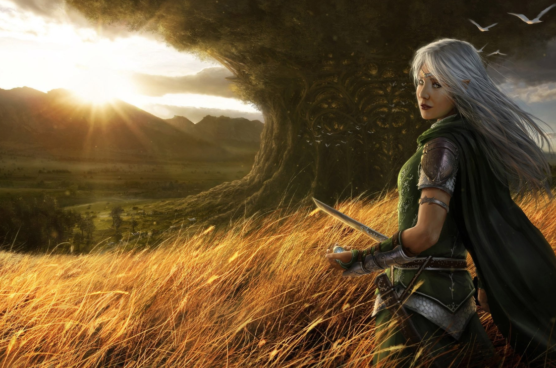 Fantasy Warrior Woman Sunset