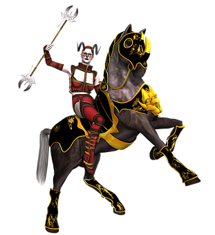 Fantasy Warrioron Horseback PNG