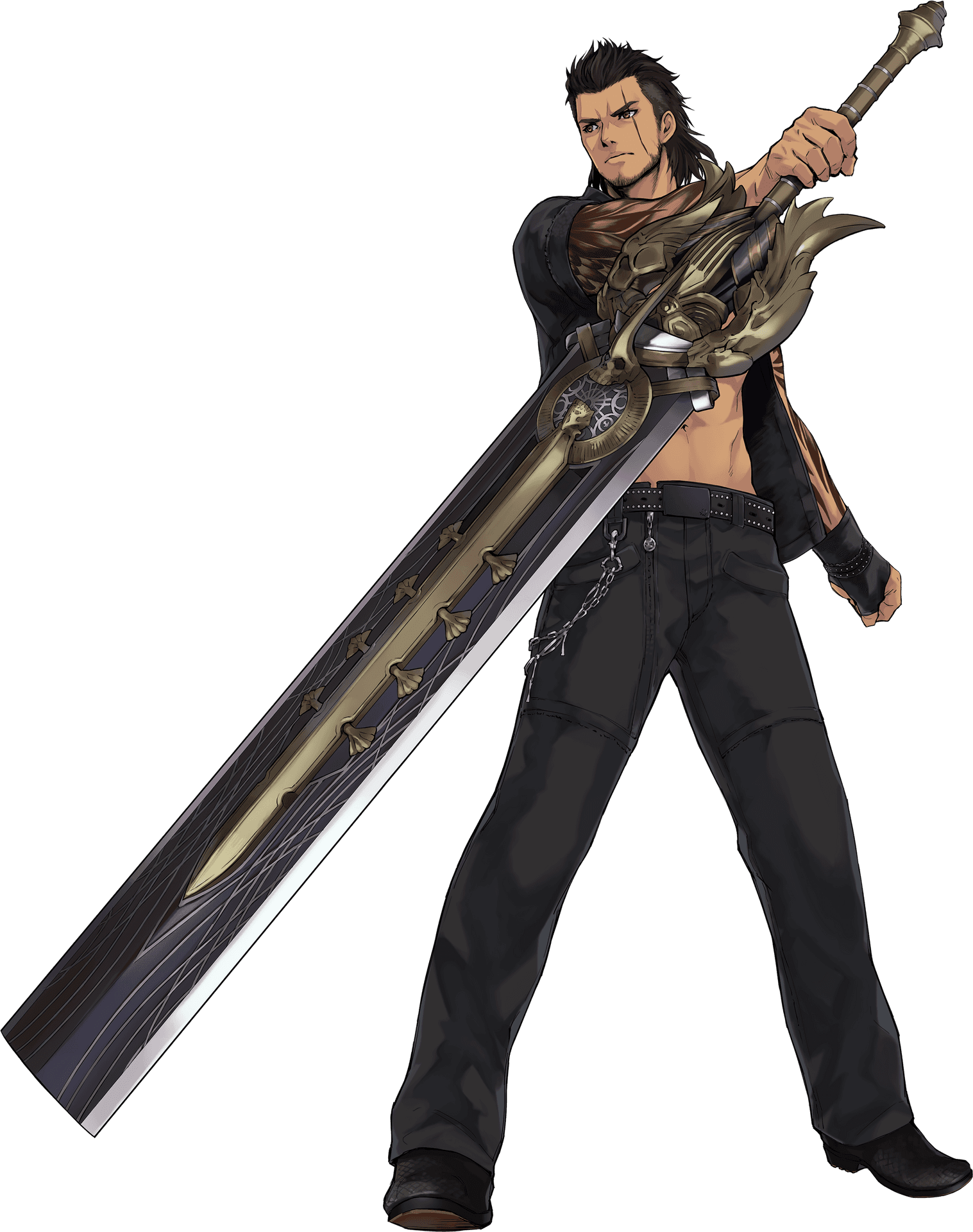 Fantasy Warriorwith Giant Sword PNG
