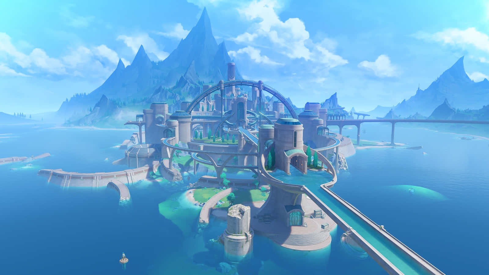 Fantasy Water Cityscape Wallpaper