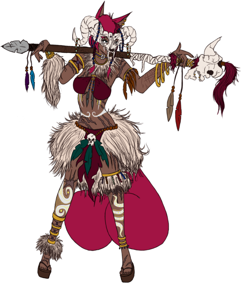 Fantasy_ Witch_ Warrior_ Illustration.png PNG