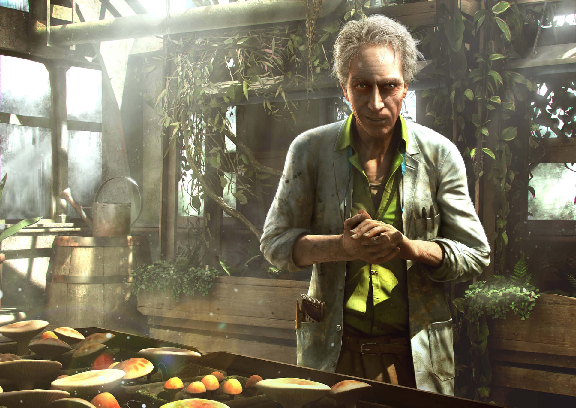 A Man Is Standing In Front Of A Kitchen With Food