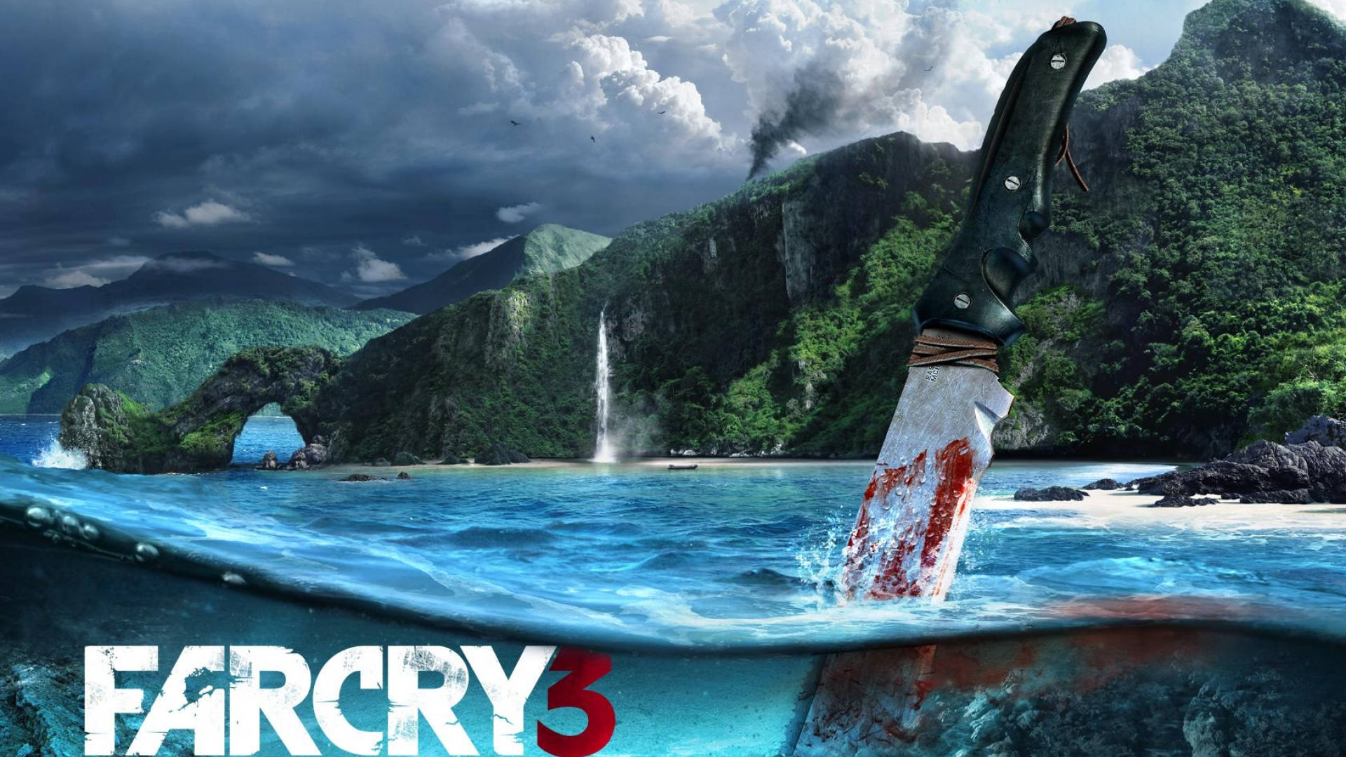 Far Cry 3 Bloody Knife In Water Wallpaper