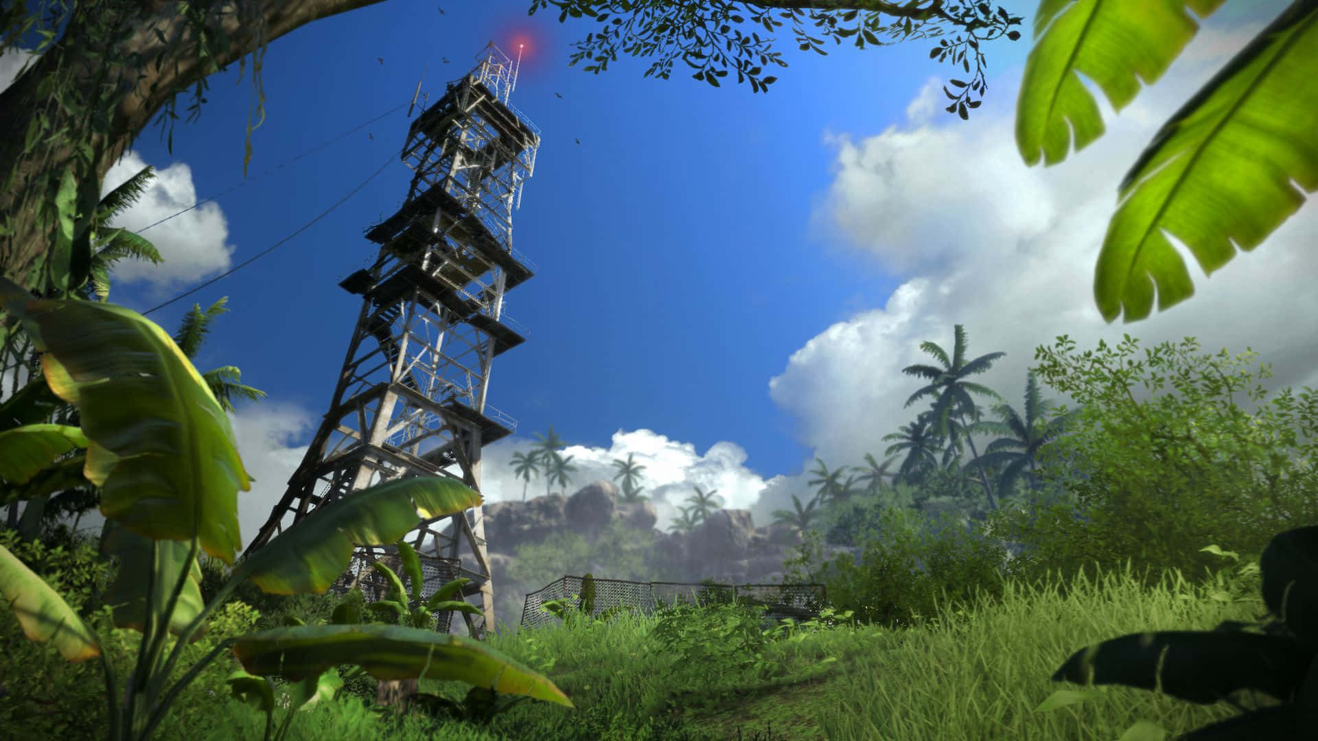 Leve Vildt og Fri - Et syn af Far Cry 3 øen fra oven Wallpaper